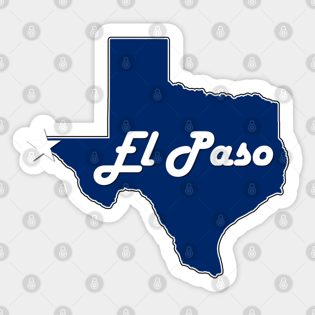 El Paso Texas Navy Blue Lone Star State Map Texan El Paso Texas Sticker TeePublic